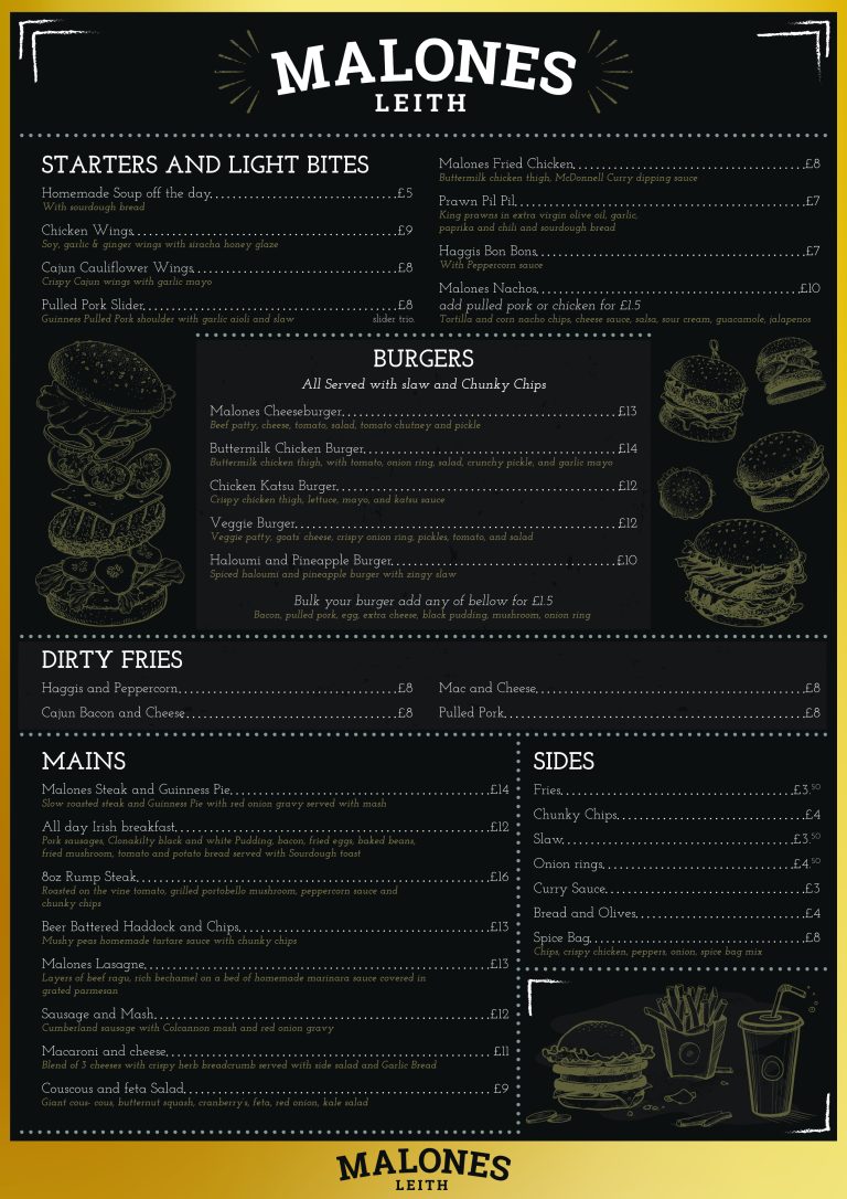 food-menu-malones-irish-bar-leith